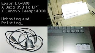 Mencetak printer jadul LX800 dengan laptop modern BAFO USB to Paralel LPT1 cable Lenovo Ideapad 330 [upl. by Bilak]