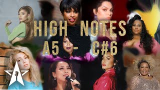 HIGH NOTES  Vocal RangeBelting notes  Famous female Singers [upl. by Saidel]