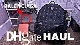 MCM Backpack REP  First DHGate Haul  BALENCIAGA AND LV [upl. by Zetra]