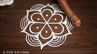 KARTIKA MASA Special Flower Alpona Designs 🌷Jhoti Chita for BEGINNERS କାର୍ତିକ ପୁର୍ଣିମା Rangoli 🌸 [upl. by Paugh]