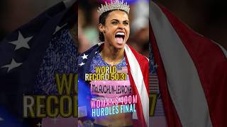 Record Mundial🇺🇲 USA en el atletismo femenino 400m con vallas Sydney McLaughlin Levrone olympics [upl. by Swerdna]