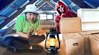 24 HOURS IN HAUNTED ATTIC AT TEAMRAR MANSION [upl. by Ahsemed]