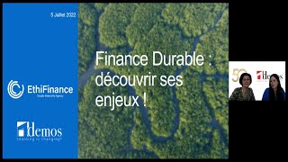 Webinar Finance durable  découvrir ses enjeux [upl. by Hanonew]