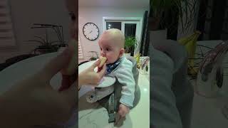 Baby Milas First Banana Adventure Cutest Video Messy Moment [upl. by Anitel491]