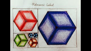 FIBONACCI CUBED How to Draw the Fibonacci Sequence as Cubes with Phi Proportions Sacred Geometry [upl. by Ring]