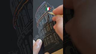 🇮🇹The Colosseum Unveiled in Scratch Art🏟️ painting diy italy [upl. by Jevon]