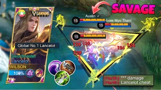 Global Lancelot 1 VS 5 SAVAGE  PERFECT Aggressive Gameplay🔥  MLBB [upl. by Avon]