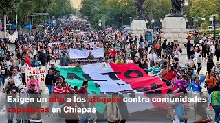 Exigen un alto a los ataques contra comunidades zapatistas en Chiapas [upl. by Llirred]