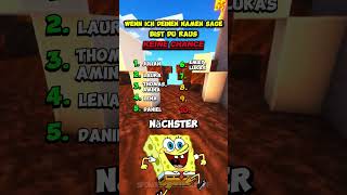 Wenn ich deinen Namen sage bist du raus 🫵 😎brainteasers spongebobschwammkopf mindgames [upl. by Cod]