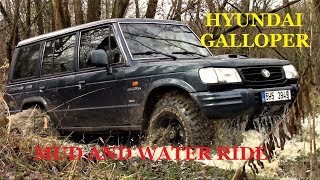 HYUNDAI GALLOPER  Mud and water ride [upl. by Aihsenrad]