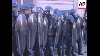 Police clash with students outside Sorbonne University [upl. by Enitsyrk]