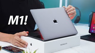 PERTAMA KALI NYOBAIN LAPTOP APPLE Unboxing Macbook Air M1 [upl. by Aniretak]