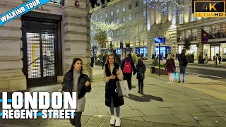 London Christmas Tour  Regent Street 2021 4K [upl. by Nosbig235]