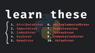 10 Python Errors Explained In 15 Minutes [upl. by Pros]