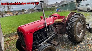 I just had to do itI put a straight pipe on my Massey 35 [upl. by Tucky]