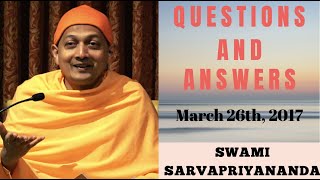 Ask Swami with Swami Sarvapriyananda  March 26th 2017 [upl. by Schonfield433]