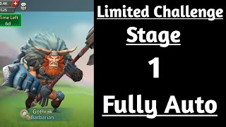 Lords mobile Barbarian Limited Challenge Stage 1 Fully AutoBarbaric Journey Stage 1 Fully Auto [upl. by Legna]