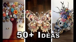 50 IDEAS TO UPCYCLE YOUR OLD JEWELRY INTO ART [upl. by Yraeg895]