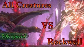 50000 Subscribers Special All Creatures in ARK vs Alpha Rockwell  Channel review  Cantex [upl. by Nyllek]