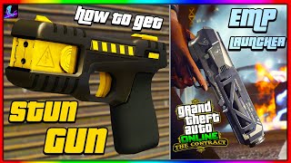 BRAND NEW HOW TO GET THE STUN GUN TASER AND EMP LAUNCHER IN GTA 5 ONLINE The Contract DLC [upl. by Alekahs119]