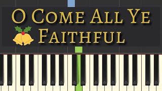 Easy Piano Tutorial O Come All Ye Faithful with free sheet music [upl. by Larret]