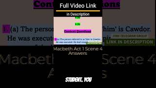 Macbeth Act 1 Scene 4 Workbook Answers  Macbeth Act 1 Scene 4 Question And Answers Class 11 shorts [upl. by Yrallih289]