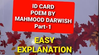 ID CARD POEM BY MAHMOOD DARWISHPART1UG 4TH SEM KASHMIR UNIVERSITY [upl. by Lucy274]