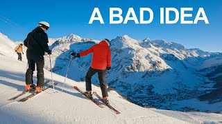 Can I Ski A Black Run First Time Skiing Instant Regret Val Disere [upl. by Olotrab]