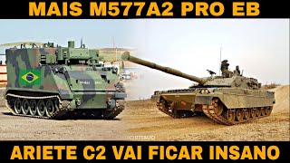 MODERNIZAÇÃO MBT ARIETE C2 BRASIL RECEBE MAIS BLINDADOS M577A2 [upl. by Etiuqal]