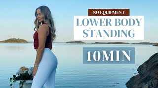 10 MIN STANDING LOWER BODY WORKOUT  No Equipment Pilates inspired New Moves [upl. by Chabot361]