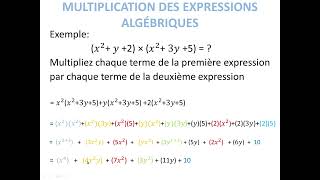 MULTIPLICATION DES EXPRESSIONS ALGÉBRIQUES 2023 12 23 18 28 55 [upl. by Karil864]