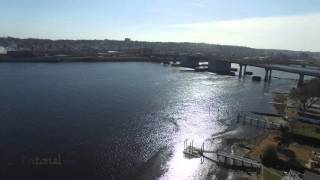 Fall River Mill Fire Aerial View from Somerset MA 11am Feb 20 2016 [upl. by Lorie]