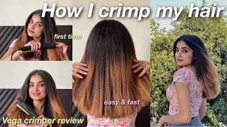 How to crimp your hair at home  Vega hair crimper Review  Shachi Kadyan [upl. by Bennion189]