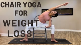 Chair Yoga for Weight Loss  Reduce Belly Fat Stretch and Feel Your Best [upl. by Meggi]