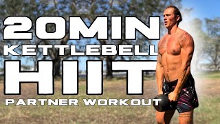 High Intensity HIIT Kettlebell Workout in 20Minutes Partner  httpswwwnomadfitnessme [upl. by Aehcsrop]