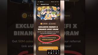 Memefi Airdrop Register On Binance ID  MemeFi Airdrop Binance Campion participate [upl. by Reivilo100]