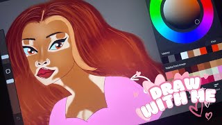 Drawing A Cute Girl With Vitiligo 🩷 iPad Draw With Me 🎀 draw art [upl. by Malda]