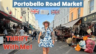 PORTOBELLO ROAD MARKET Shop With Me Thrifting for HIDDEN TREASURES Vintage Flea Market Finds [upl. by Alby]