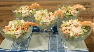 ✅EN 1 MINUTO 🦐🍍 CÓCTEL DE MARISCO O CÓCTEL DE GAMBAS RECETA MUY FÁCIL [upl. by Delly]