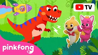 4K Here Comes Tyrannosaurus Rex  Dance Adventure  Kids Story amp Cartoon  Pinkfong Baby Shark [upl. by Tnafni]