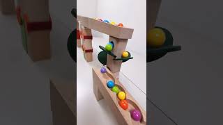 marble Run Race ASMR 143 Wooden Wave Course Colorful Marbles marblerun marblerunrace asmr [upl. by Pip]