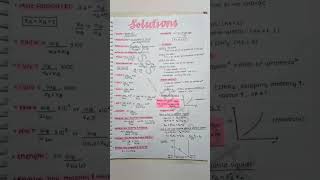 Toppers hand made shorts notes for Solutions chapter solutionschemistryclass12 sssmaths [upl. by Uis]