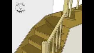 Construction escalier à marches dangle Stairs Building  Sketchup 3D Animation  part5 [upl. by Dranal259]