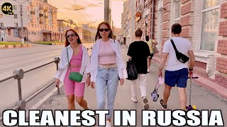 ⁴ᴷ RUSSIAN STREET STYLE CHEBOKSARY CITY  Russia Cleanest city in the Evening [upl. by Daveta520]