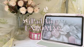 𐙚 ipad air 5 purple unboxing  accessories [upl. by Sehguh]