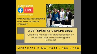 Live  CAPEPS 2022  comprendre mon affectation de stagiaire [upl. by Gilroy]