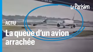 Un Airbus arrache la queue dun Bombardier à laéroport dAtlanta [upl. by Aruat]