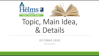 Topic Main Idea and Details  GED HiSET and TASC Language Arts Prep [upl. by Idnahs]