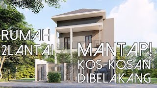 Desain Rumah Lahan 9x15m Dua lantai dengan Kamar Kos Kosan di Belakang kode 192 [upl. by Oesile]