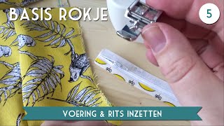 Voering amp Rits Inzetten  Basisrokje deel 5 [upl. by Sheela]